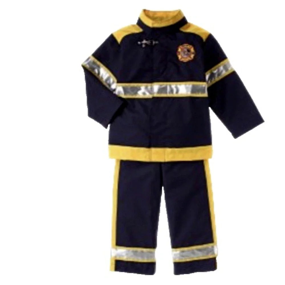 Gymboree Firefighter Halloween Costume XS 3 4 Fireman Boys Dress Up Set Outfit